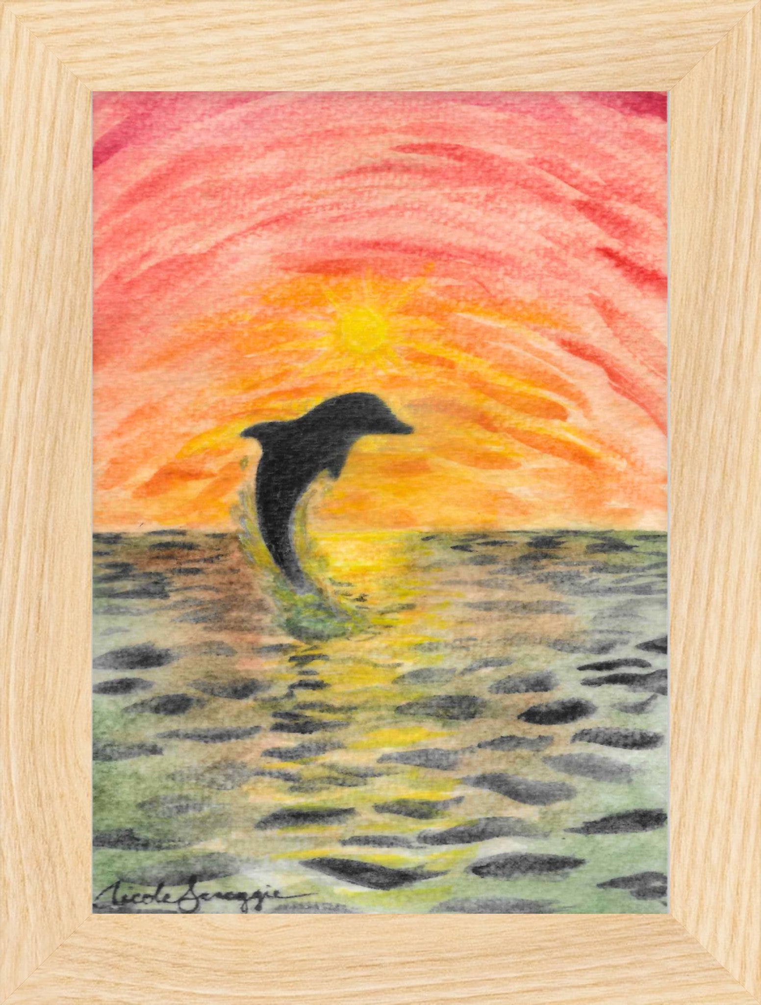 Dolphin at Sunset Fine Art Print