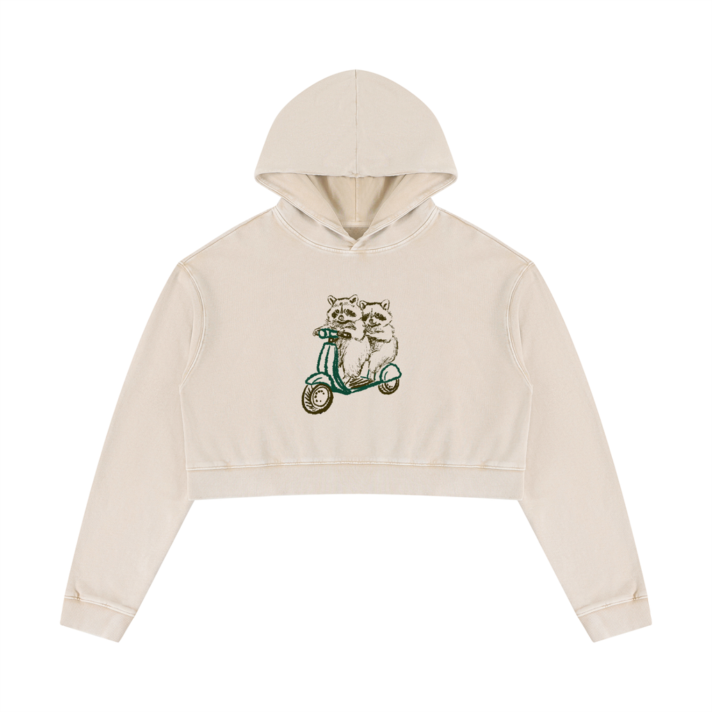 Women’s Mineral Washed Crop Hoodie