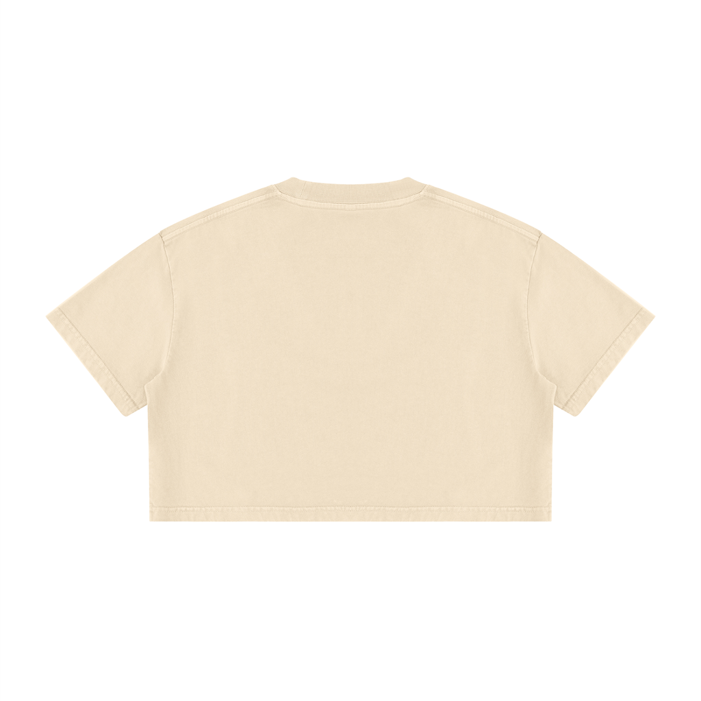 Back view of the Apricot Mineral Wash Cotton Crop T-Shirt.