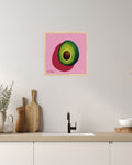 "Avocado Still Life" Fine Art Print Kitchen Artwork Pop Art Food Print Playful Minimal Foodie Decor